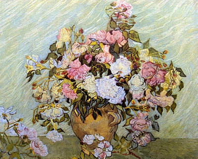 still life  vase with roses