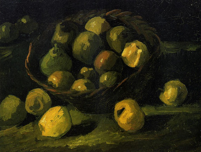 still life with basket of apples