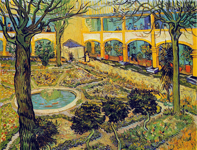 the courtyard of the hospital in arles