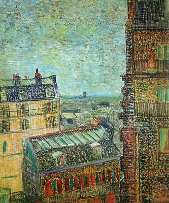 view of paris from vincents room in the rue lepic