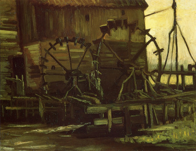 water wheels of mill at gennep