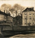 bridge and houses on the corner of herengracht prinsessegracht the hague