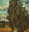 cypresses and two women