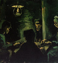 four peasants at a meal