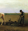 ploughman with woman planting potatoes