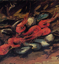 still life with mussels and shrimp