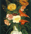 Vase with asterssalvia and others flowers