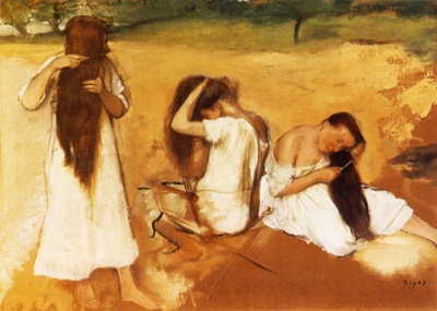Femmes se peignant Huile sur papier maroufle sur toile 314x451 cm Washington The Philips Collection
