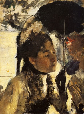 Aux Tuileries la femme a l ombrelle Huile sur Toile 27x20 cm Glasgow The Burrell Collection