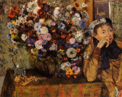A Woman Seated beside a Vase of Flowers also known as sardela 1865 Metropolitan
