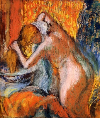 After the Bath Woman Drying Her Hair circa 1903 Private collection Drawing pastel