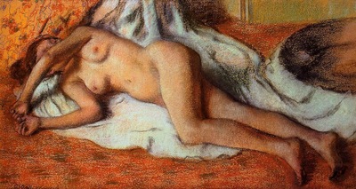 After the Bath circa 1885 Musee du Louvre France Drawing pastel