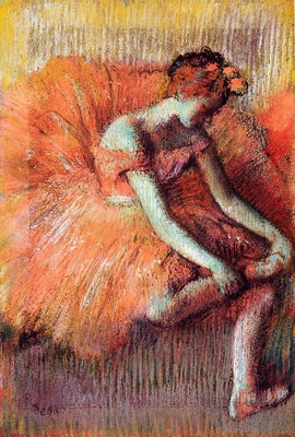 Dancer Adjusting Her Sandel circa 1896 Private collection pastel