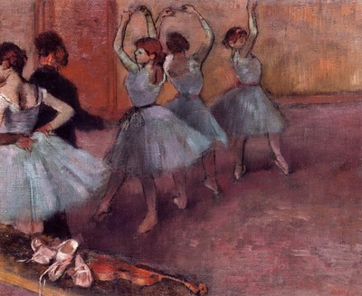Dancers in Light Blue also known as Rehearsing in the Dance Studio circa 1882 PC