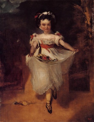 Little Girl Carrying Flowers in Her Apron 1860 1862 PC
