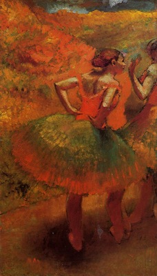 Two Dancers in Green Skirts Landscape Scenery 1894 1899 PC