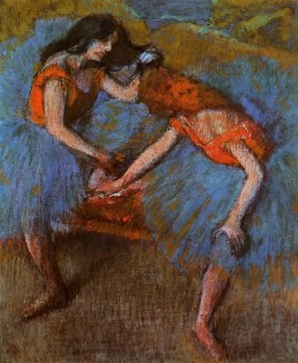 Two Dancers with Yellow Corsages 1902 PC