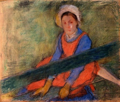 Woman Seated on a Bench 1885 PC