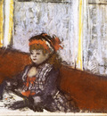Jeune femme au cafe Pastel sur monotype en encre noire 131x172 cm New York Collection particuliere