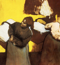 Blanchisseuses portant du linge en ville Huile sur papier maroufle 46x61 cm Angleterre Collection particuliere