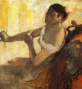 Femme assise tirant son gant jeune femme assise mettant ses gants Huile sur Toile Buffalo Albright Knox Gallery