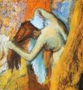 Femme s essuyant Pastel sur papier de soie assemble et colle sur carton 697x724 cm Chicago art Institute