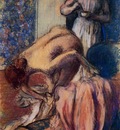 Breakfast after Bathing also known as The Cup of Coffee circa 1894 Private collection pastel