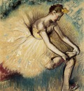 Dancer Putting on Her Slipper 1896 Private collection pastel