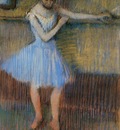 Dancer in Blue at the Barre circa 1889 Private collection pastel