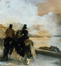 Two Riders by a Lake circa 1861 Biblioteque Nationale de France France