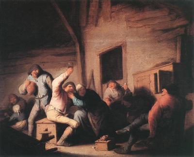 OSTADE Adriaen Jansz van Carousing Peasants In A Tavern