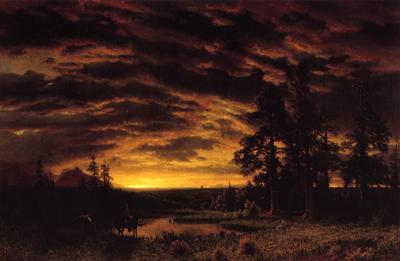 Bierstadt Albert Evening on the Prarie