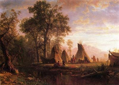 Bierstadt Albert Indian Encampment Late Afternoon