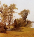 Bierstadt Albert Sailboats on the Hudson at Irvington