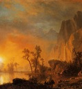 Bierstadt Albert Sunset in the Rockies