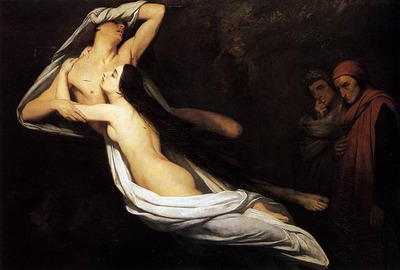 scheffer ary the ghosts of paolo and francesca appear to dante and virgil