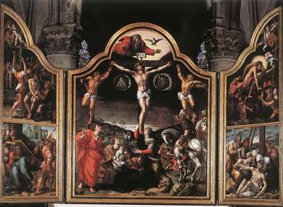 ORLEY Bernaert van Altarpiece Of Calvary Opened
