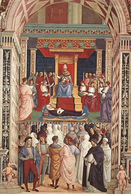 PINTURICCHIO Pope Aeneas Piccolomini Canonizes Catherine Of Siena