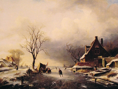 Winter Scene with Skaters