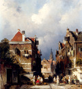 Leickert Charles Henri Joseph A Dutch Street Scene