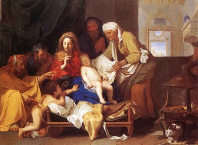 LE BRUN Charles Holy Family With The Adoration Of The Child