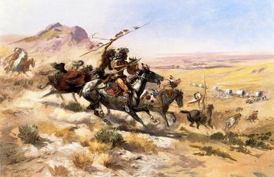 Russell Charles Marion Attack on a Wagon Train