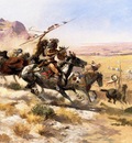 Russell Charles Marion Attack on a Wagon Train