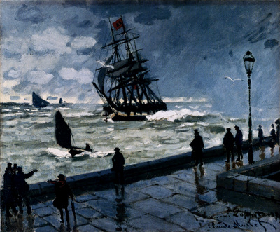 monet the jetty at le havre bad weather