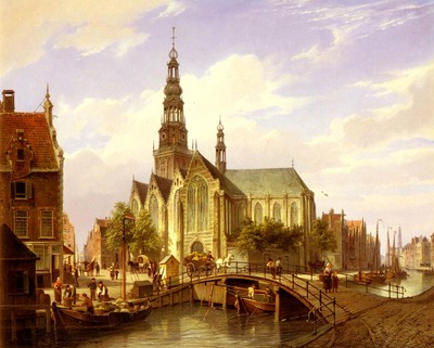 Dommersen Cornelis Christian A Capriccio View Of Amsterdam