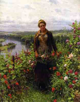 Knight Daniel Ridgway A Maid in Her Garden