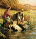 Knight Daniel Ridgway Women Washing Clothes by a Stream