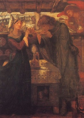 Rossetti Dante Gabriel Tristram and Isolde Drinking the Love Potion