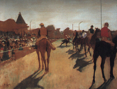 Racehorses in Front of the Grandstand CGF