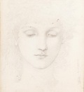 Burne Jones Edward Coley Head of a Girl